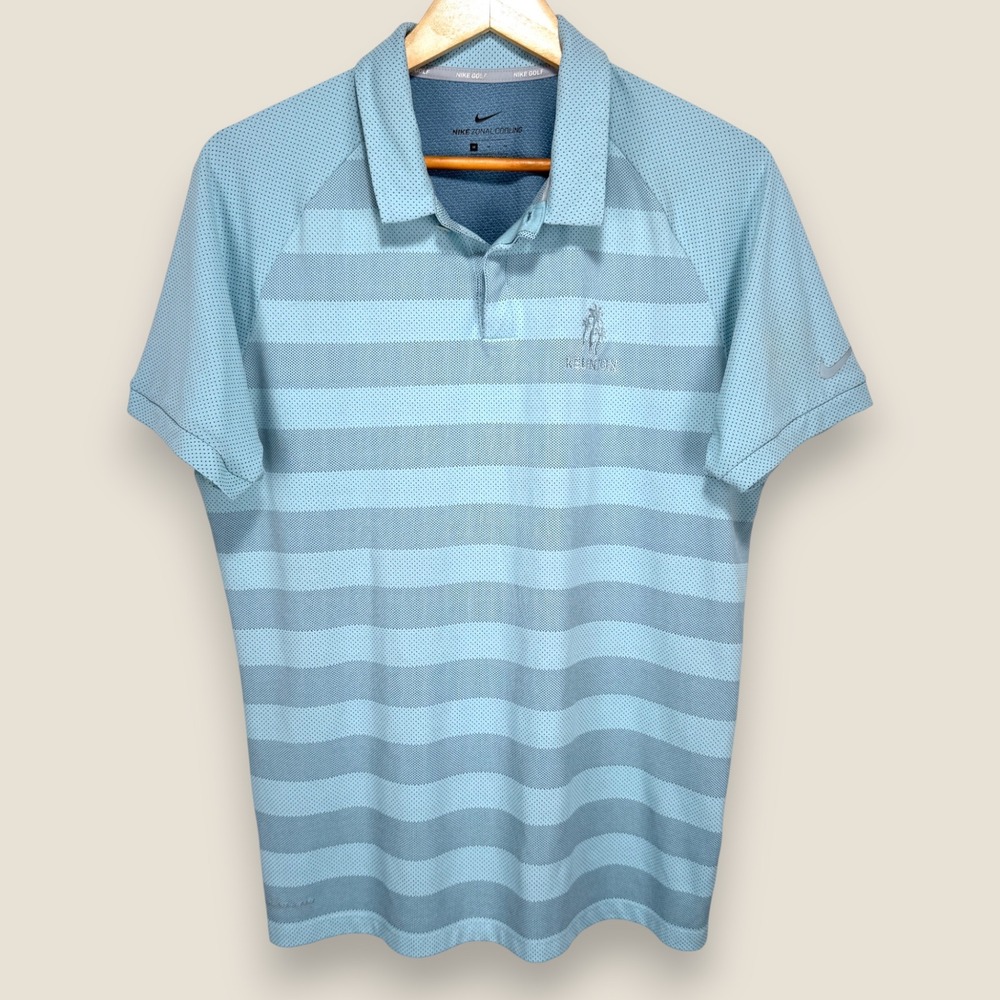 Reunion Golf Club Nike Zonal Cooling Performance Polo Shirt Men Medium Blue Gray